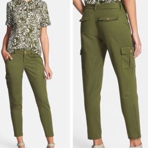 KATE SPADE Olive Green Cargo Pants Zip Ankle Size 10